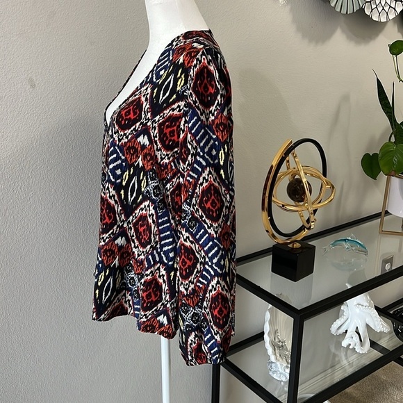 EXCELLENT CONDITION! lovers and friends long sleeve colorful blouse size M - Picture 3 of 12